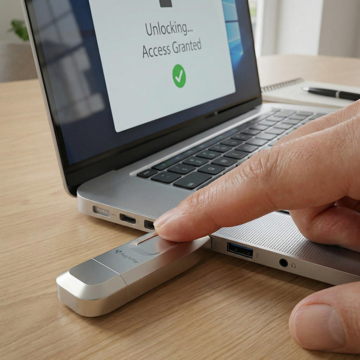 Zabezpečený USB flashdisk s čtečkou otisků prstů