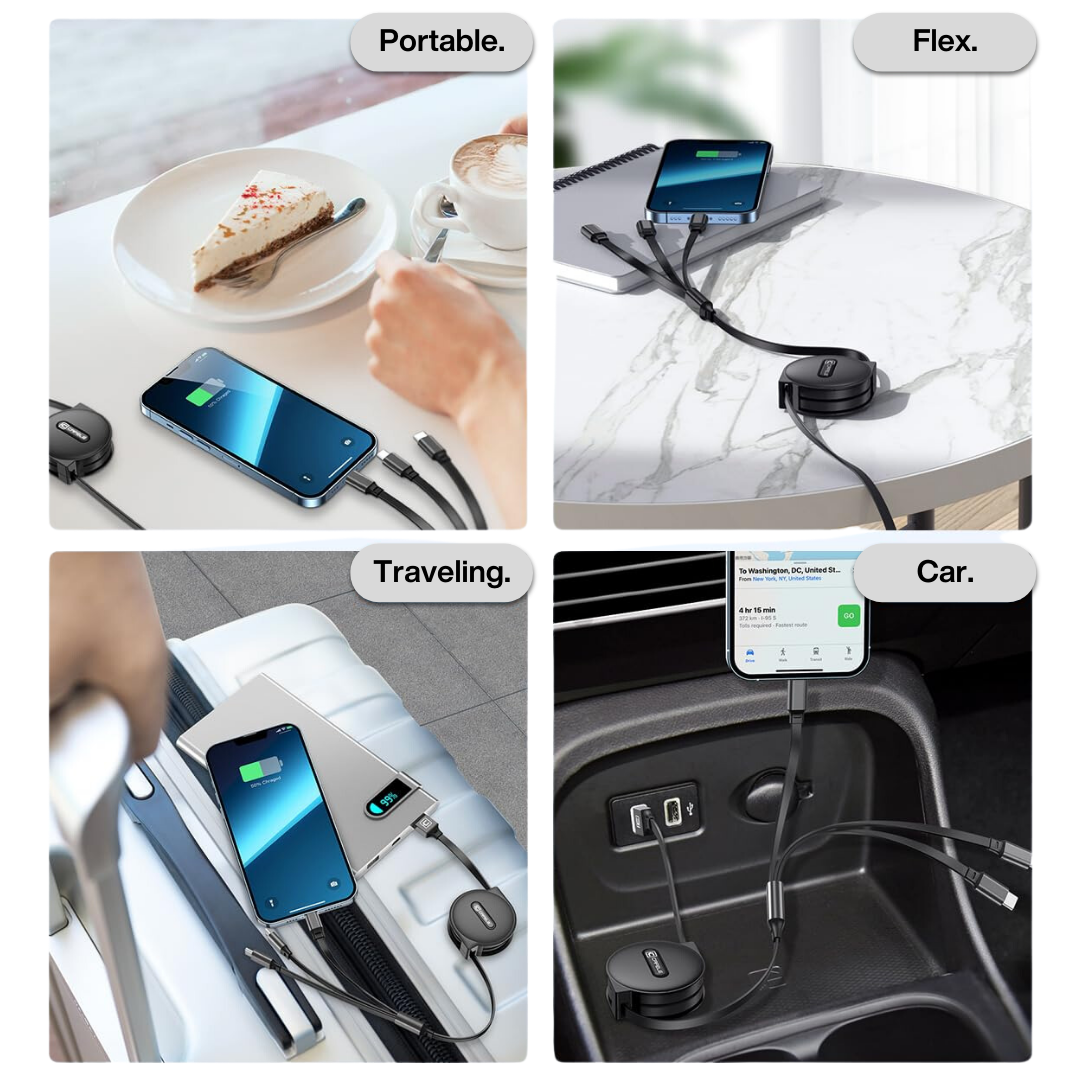 MultiCord Pro™ Vysouvací Rychlonabíječka